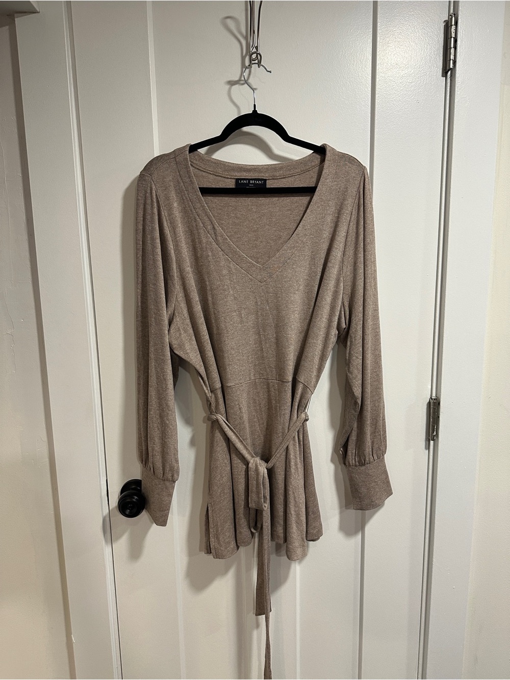 Lane Bryant Neutral Taupe Crewneck Sweater